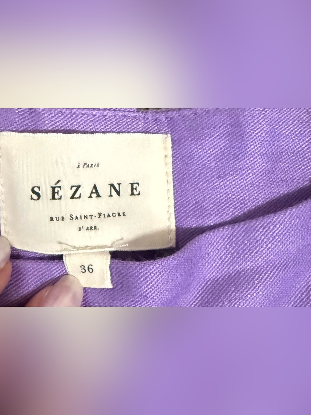 Sezane Loulou Lavender Wide-Leg Trousers - Picture 3 of 4